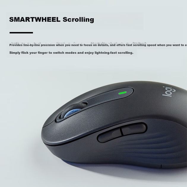 Бездротова клавіатура та миша Logitech MK650 Bluetooth, комплект клавіатури та миші для бізнесу та офісу, офісна миша та клавіатура, тиха миша, повнорозмірний дизайн, преміум-серія, чорний та сірий - зображення 6