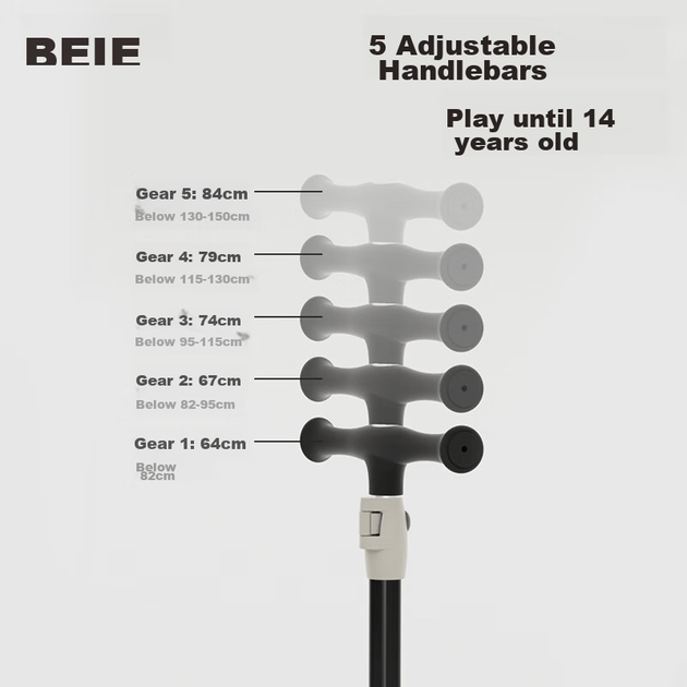 Самокат BEIESTATE Premium 3-в-1 детский разборный, для 1-3 года, серый - изображение 7