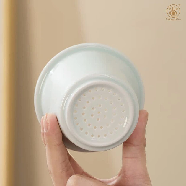 Керамическая чайная чашка Changnan Jingdezhen, с крышкой и ситечком, в подарочной коробке - изображение 6