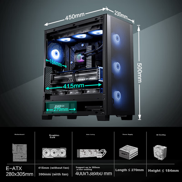 Корпус PHANTEKS XT523 Mid Black - Фото 10 Корпус PHANTEKS XT523 Mid Black - изображение 10