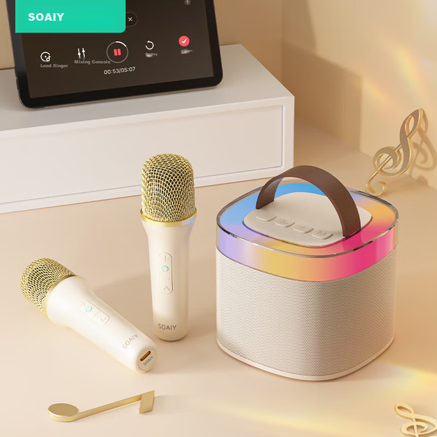 Soaiy SK2AI Мікрофон караоке-мікрофон універсальний бездротовий Bluetooth-динамік співочий пристрій домашній комплект звукової системи KTV дитячий універсальний мікрофон - зображення 7