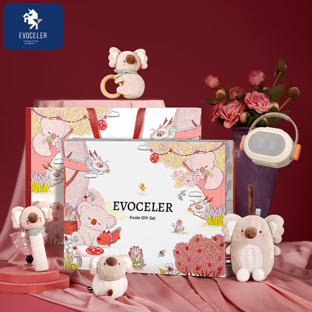 Подарочный набор EVOCELER для новорожденных, игрушки для малышей от 0 до 1 года, приветственный подарок, мягкая кукла, развивающие игрушки, подарки на полнолуние и первый день рождения. - изображение 5
