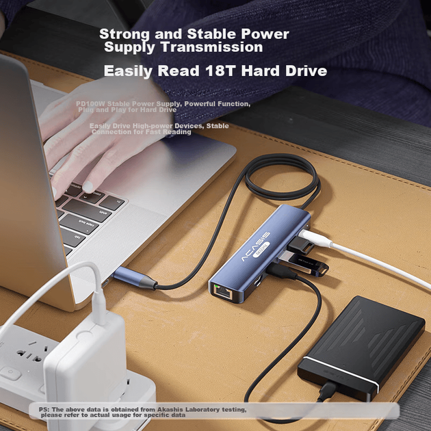 Док-станция расширения Acasis Type-C для настольных компьютеров, HDMI-концентратор, USB-разветвитель, функция зеркального отображения экрана 4K60 Гц, сетевой конвертер портов, адаптер для iPad Pro и Apple Mac, кабель DS-7HN6M1 длиной 1 метр. - изображение 7