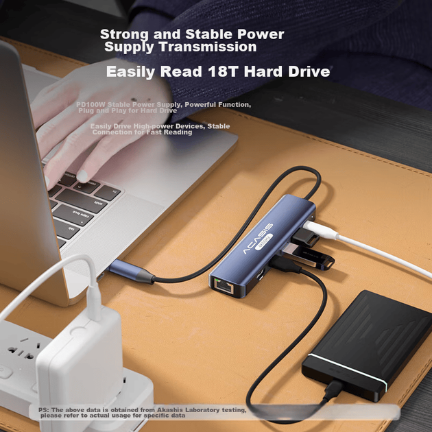 Док-станція розширення Acasis Type-C Thunderbolt 4, сумісна з Apple Mac Desktop Expansion Dock, адаптер USB-C Hub на HDMI 4K Gigabit Ethernet порт 0,2 метра DS-7HN6 - зображення 9