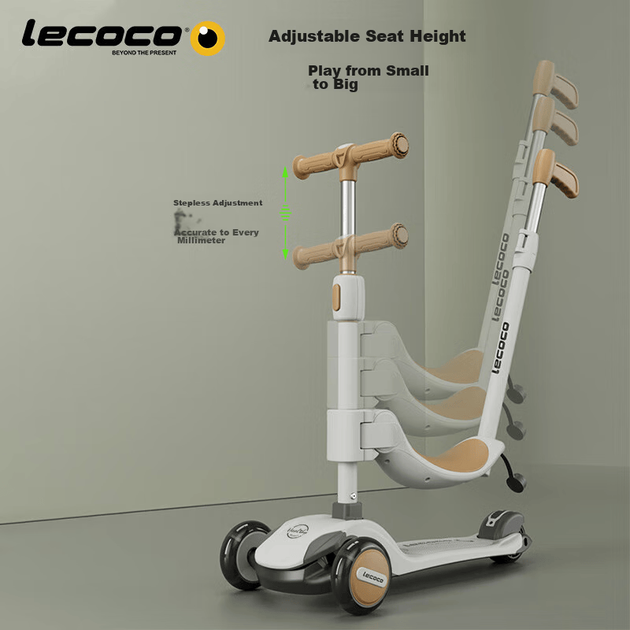 Дитячий самокат Lecoco, складаний велосипед для катання на ньому, підходить для дітей віком 2-6 років, тридюймовий самокат, V3 - зображення 7