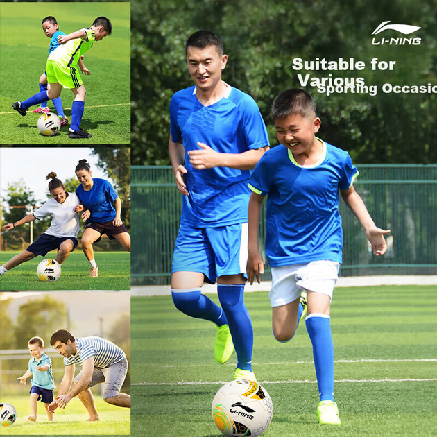 Футбольный мяч Li-Ning, размер 4, для детей, учеников начальной школы, для экзаменов, соревнований, тренировок, специально разработанный для молодежи, подарок на день рождения для подростков. - изображение 5