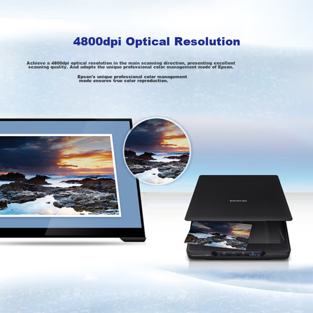 Epson Perfection V39II — высокоточный фотосканер для документов, формат A4, питание от USB, разрешение 4800 dpi. - изображение 5