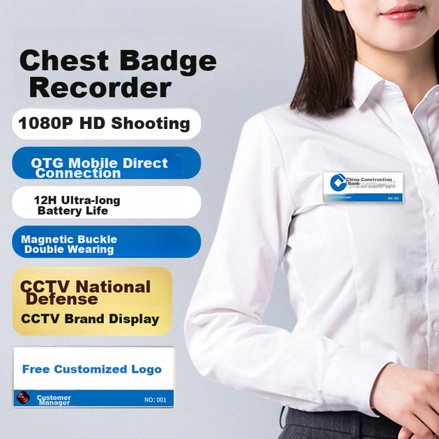 Нательный видеорегистратор Zhunhang K8 Badge, портативный, 128 ГБ, для сбора доказательств - изображение 4