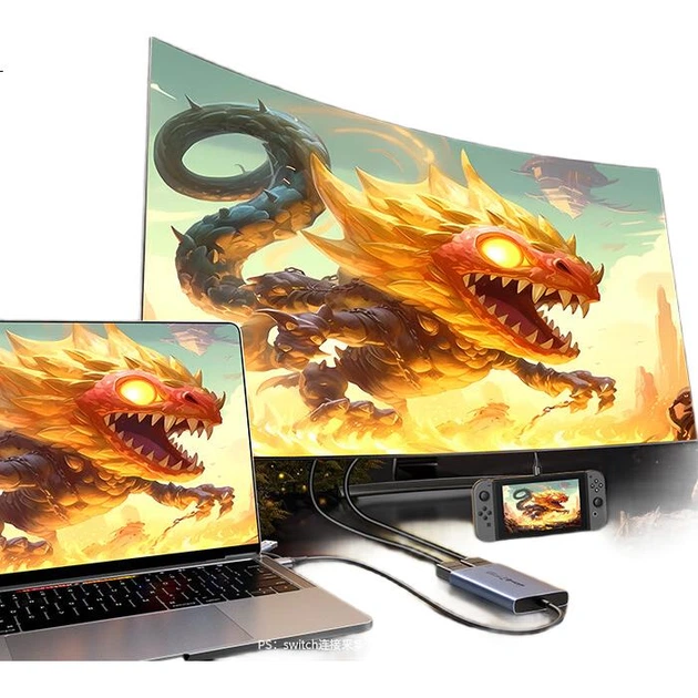 Карта захвата видео UGREEN HDMI HD 4K с петлевым выходом, совместимая с камерами, Nintendo Switch/PS5, смартфонами, планшетами, компьютерами для игр, записи прямых трансляций в TikTok, USB 3.0/Type-C. - изображение 2