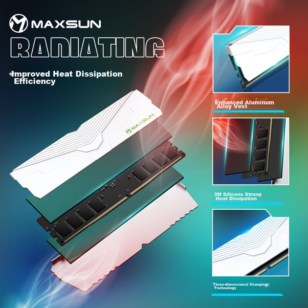 Оперативная память MAXSUN Falcon W4 DDR4-3200 8192MB PC4-25600 White - изображение 6