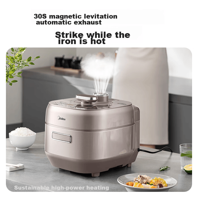 Официальная электрическая скороварка Midea, IH Rapid Tendering Sensation, скороварка высокого давления без покрытия, 5-литровая кастрюля для супа, рисоварка с функцией автоматического выпуска воздуха, кастрюля из здоровой стали, MY-S5879K - Фото 10 Официальная электрическая скороварка Midea, IH Rapid Tendering Sensation, скороварка высокого давления без покрытия, 5-литровая кастрюля для супа, рисоварка с функцией автоматического выпуска воздуха, кастрюля из здоровой стали, MY-S5879K - изображение 10