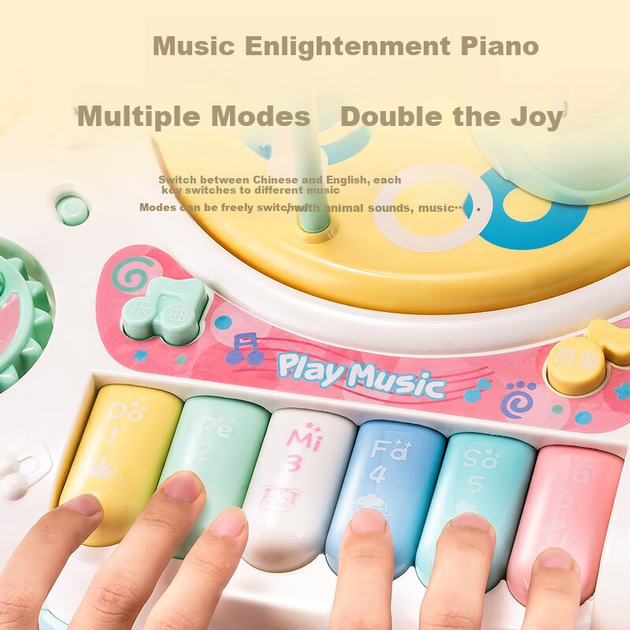 Многофункциональный игровой столик Xinge Baby Toy для новорожденных от 6 до 12 месяцев, музыкальное обучающее пианино, подарок на день рождения. - изображение 6