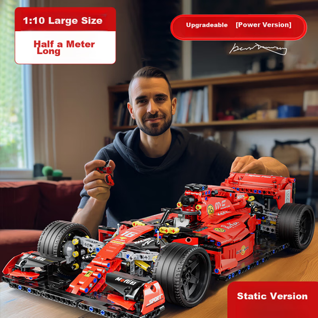 Детская игрушка Xingyayoupin, совместимая с конструктором Lego, радиоуправляемая машинка F1 в масштабе 1:10, подарок на день рождения для мальчиков 6-12 лет. - изображение 5