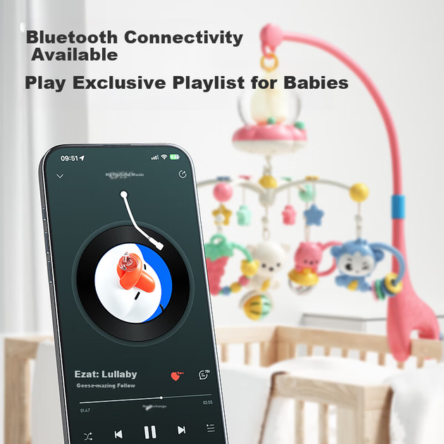Погремушка для детской кроватки Xinge, с пультом дистанционного управления Bluetooth, перезаряжаемая версия, музыкальная кроватка, успокаивающая погремушка для малыша, подарок на день рождения новорожденного. - изображение 5
