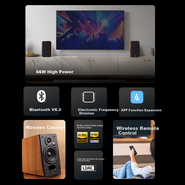 Колонки EDIFIER R1700BT+ настільні Bluetooth 2.0 - Фото 2 Колонки EDIFIER R1700BT+ настільні Bluetooth 2.0 - зображення 2
