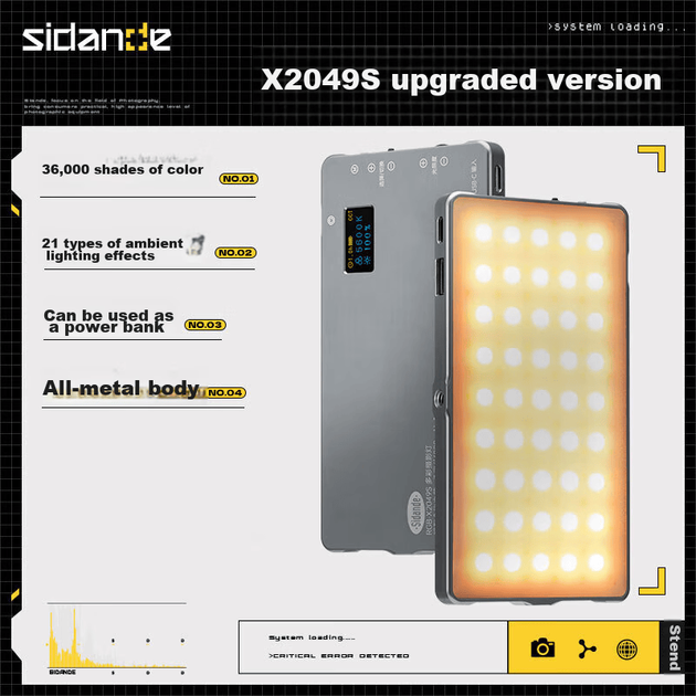 Sidande X2049S Link Fill Light, портативний кишеньковий ліхтар для фотографій, світлодіодний повнокольоровий RGB-ліхтар для зовнішньої портретної зйомки, велика ємність, довговічний ліхтар для камери з функцією гарячого башмака - зображення 13