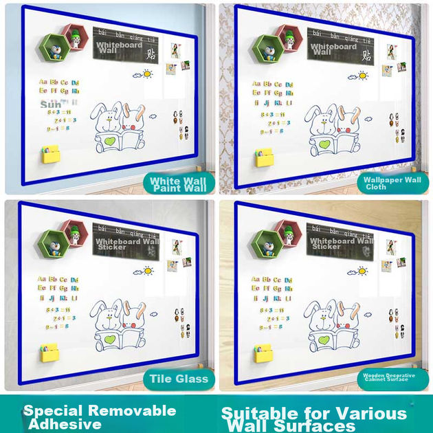 Flybook 90*150 см м'яка настінна наклейка для білої дошки, знімна без пошкодження стін, магнітна маленька дошка, дошка для письма в офісі для зустрічей, підвісна магнітна дошка, стирана дитяча дошка для малювання, шпалери з каракулями - Фото 8 Flybook 90*150 см м'яка настінна наклейка для білої дошки, знімна без пошкодження стін, магнітна маленька дошка, дошка для письма в офісі для зустрічей, підвісна магнітна дошка, стирана дитяча дошка для малювання, шпалери з каракулями - зображення 8