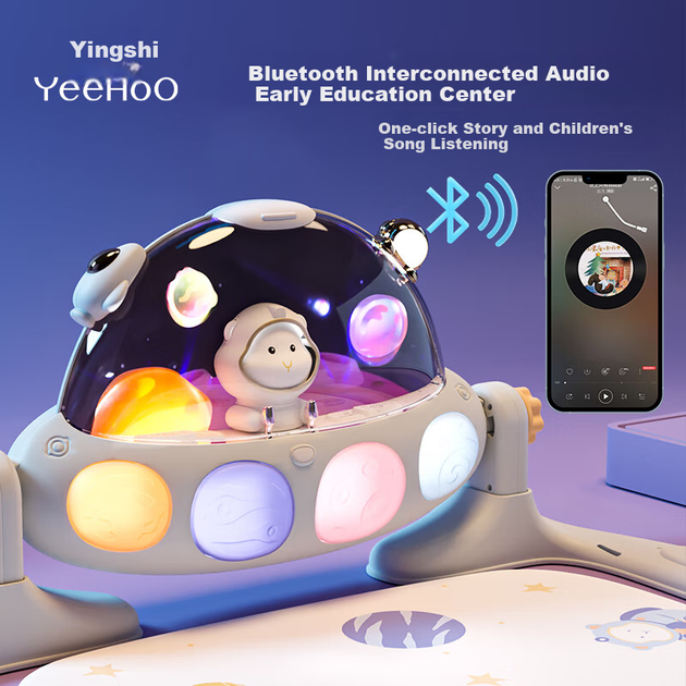 Тренажер YEEHOO с ножным пианино для новорожденных, музыкальный, подарочный, Bluetooth - изображение 6