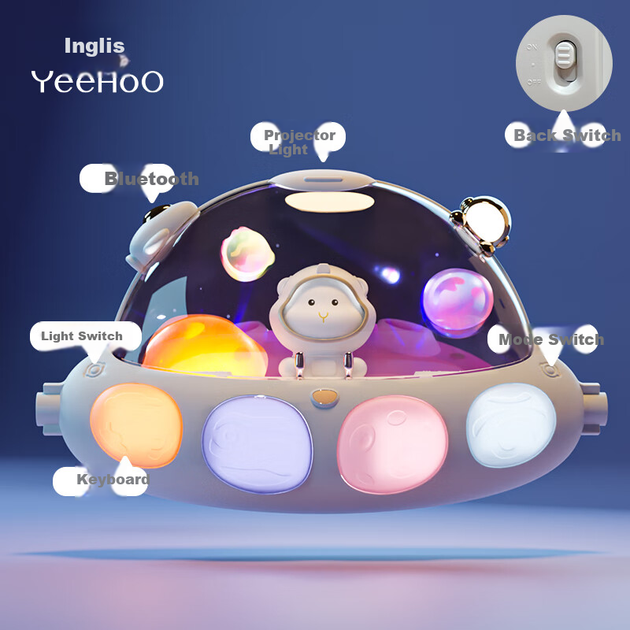 Тренажер YEEHOO с ножным пианино для новорожденных, музыкальный, подарочный, Bluetooth - изображение 8