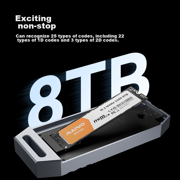 Корпус MAIWO для SSD M.2 NVMe Thunderbolt 4/USB4, 40Гбит/с, алюминиевый, K1695 - Фото 8 Корпус MAIWO для SSD M.2 NVMe Thunderbolt 4/USB4, 40Гбит/с, алюминиевый, K1695 - изображение 8