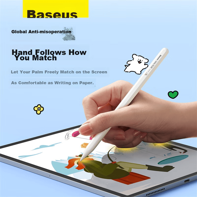 Ємнісний стилус BASEUS для iPad, Apple Pencil [Line Dog] сумісний з планшетами 2026 Pro/Air8/Mini/iPad11 із сенсорним екраном, ручкою для письма Apple Pencil - изображение 5
