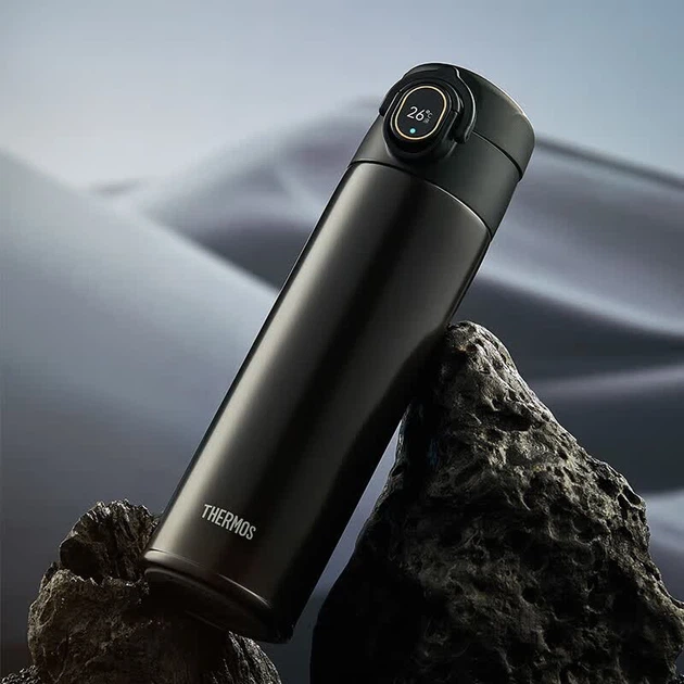 Термопляшка Thermos з індикатором температури та кнопкою 470 мл Shadow Black - зображення 3