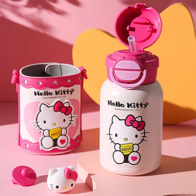 Детская термокружка BeddyBear с двойной крышкой и трубочкой, из нержавеющей стали 316, большой емкости, 600 мл (кошачий окрас). - изображение 10