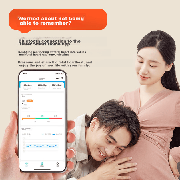 Фетальный допплеровский монитор Haier, монитор сердечного ритма для беременных, для домашнего и медицинского использования, модель с улучшенным двухканальным Bluetooth. - изображение 8