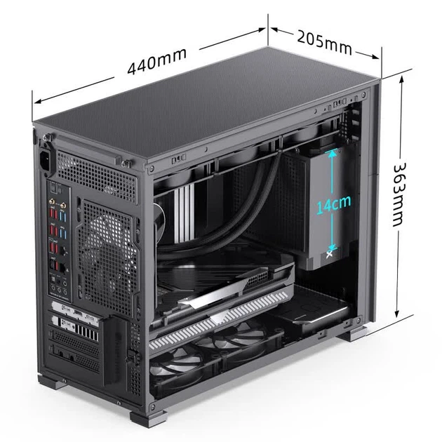 Корпус JONSBO D31 MESH MATX з Type-C Gen2, СРО до 2x360 мм, чорний - зображення 7
