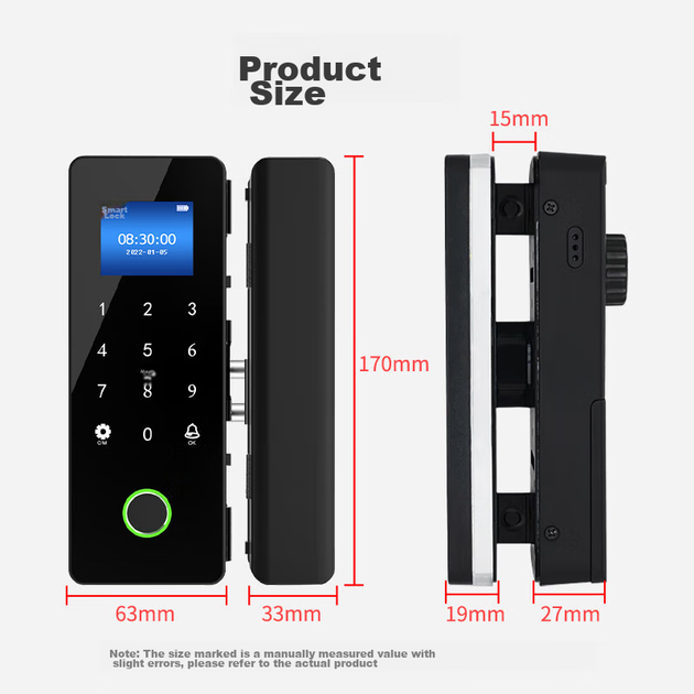 Замок Realand с отпечатком пальца для стеклянных дверей, Bluetooth, офисный, ZD708 - изображение 3