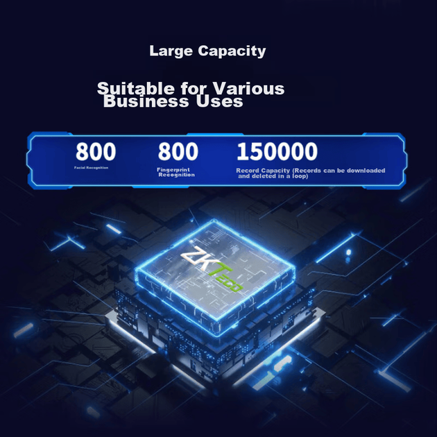 ZKTECO ZKTeco/ZKTECO Technology JDF800 — устройство учета рабочего времени с динамическим распознаванием лиц, гибридное устройство учета времени по лицу и отпечаткам пальцев большой емкости, устройство регистрации с распознаванием на уровне миллисекунд. - изображение 7