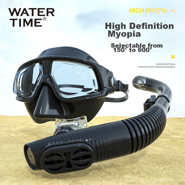 Маска для дайвінгу WATERTIME / Shuichuan, комплект для підводного плавання, повна система для сухого підводного плавання з респіратором, маска для підводного плавання для людей з короткозорістю, 450 градусів - Фото 3 Маска для дайвінгу WATERTIME / Shuichuan, комплект для підводного плавання, повна система для сухого підводного плавання з респіратором, маска для підводного плавання для людей з короткозорістю, 450 градусів - зображення 3