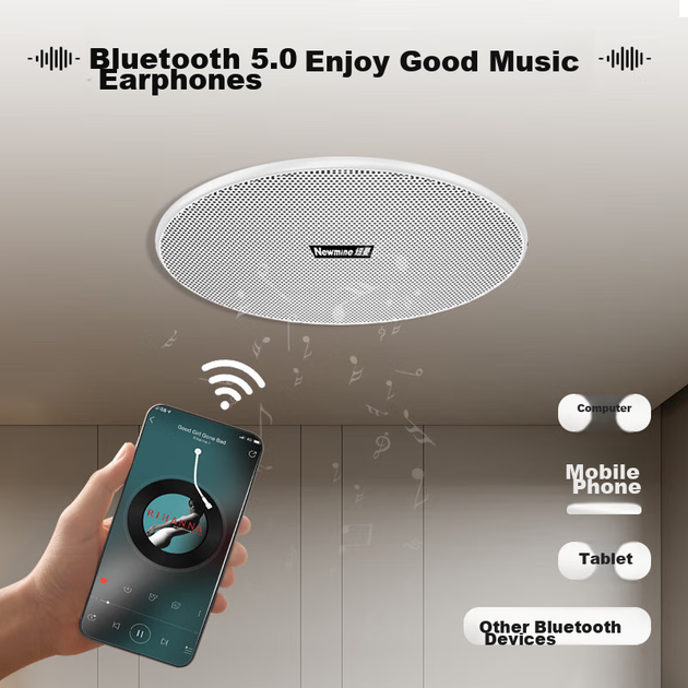 Newmine K-908A Бездротовий стельовий Bluetooth-гучномовець, гучномовець для підвісної стелі, система оповіщення для дому та бізнесу, головний блок - зображення 5