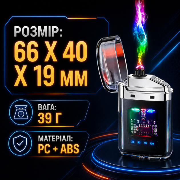 Запальничка електроімпульсна ZGP JL 335 USB Type-C з подвійною плазмовою дугою індикатором заряду прозорим корпусом - Фото 4 Запальничка електроімпульсна ZGP JL 335 USB Type-C з подвійною плазмовою дугою індикатором заряду прозорим корпусом - зображення 4