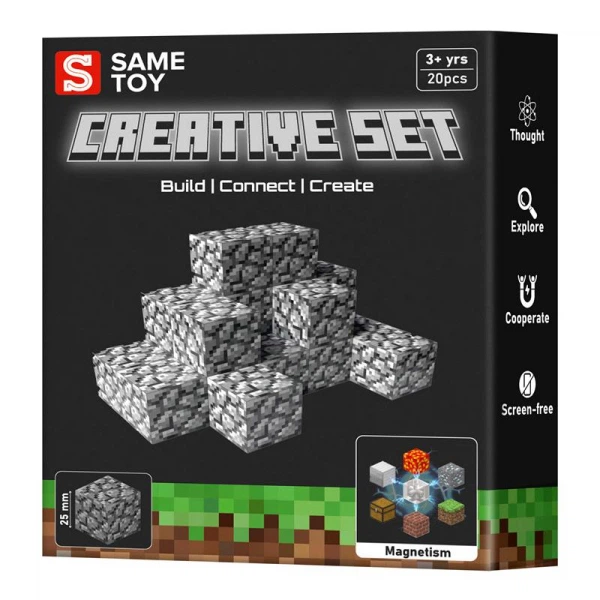 Магнитный конструктор Same Toy Creative Set Cobblestone 20эл mcraft-4004-sm - Фото 1 Магнитный конструктор Same Toy Creative Set Cobblestone 20эл mcraft-4004-sm - изображение 1