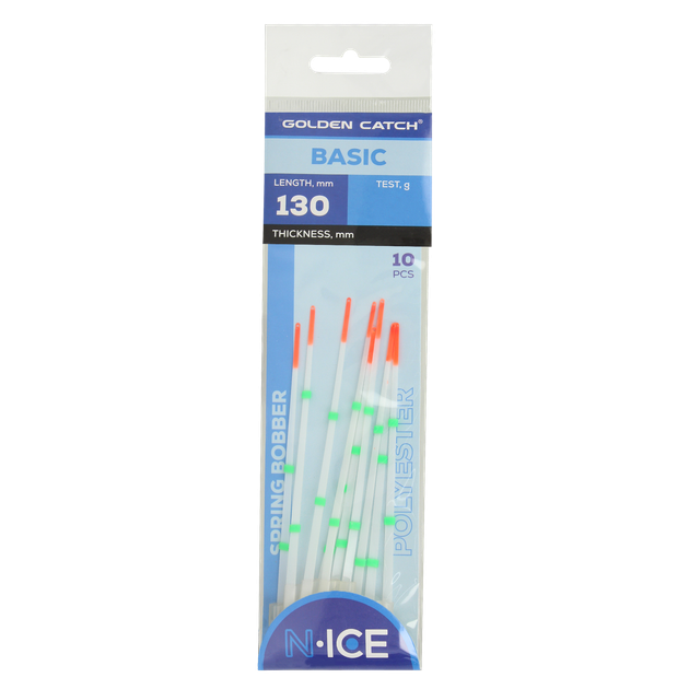 Кивок лавсановый GC N-Ice Spring Bobber Basic 130мм 0.1-0.45г (10шт) - изображение 3