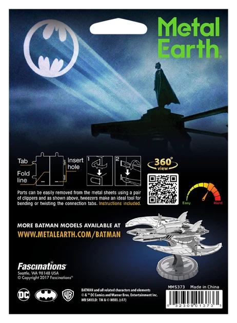 Металевий 3D конструктор "Бойовий автомобіль Batman 1989 Batwing", Metal Earth, MMS373 - Фото 8 Металевий 3D конструктор "Бойовий автомобіль Batman 1989 Batwing", Metal Earth, MMS373 - изображение 8