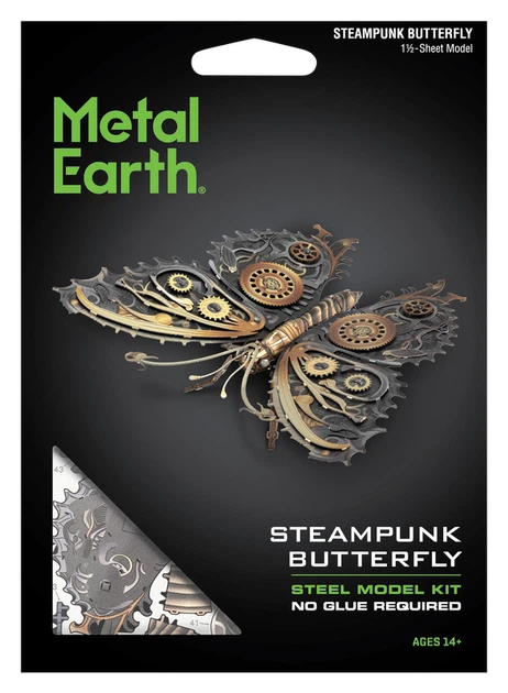 Металевий 3D конструктор "Метелик в стилі стимпанк", Metal Earth, ME1021 - зображення 7