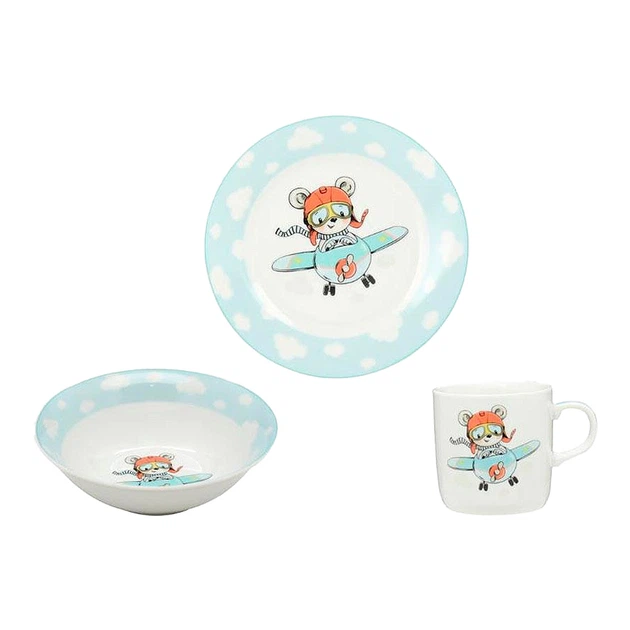 Детский набор посуды Limited Edition Little Pilot C772 3 предмета - Фото 1 Детский набор посуды Limited Edition Little Pilot C772 3 предмета - изображение 1