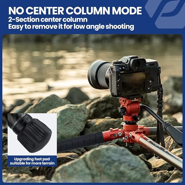 Fotopro X-Aircross 3 Lite Video карбоновый штатив 1.03 кг 154 см жидкостная головка Quick Lock для камеры и смартфона - изображение 9