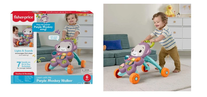 Ходунки інтерактивні Fisher-Price Мавпочка Фіолетові JGW90 PUD2 (194735324477) - зображення 5