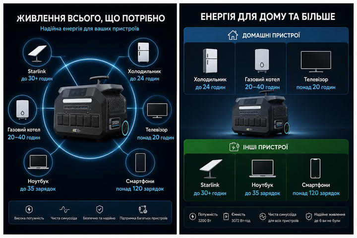 Портативна зарядна станція IEETek P3200 · 2048 Вт·год · LiFePO4, UPS - изображение 2