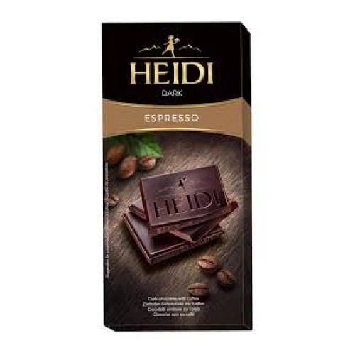 Швейцарський шоколад чорний Heidi Espresso з кавовими крупинками 80 г - зображення 3