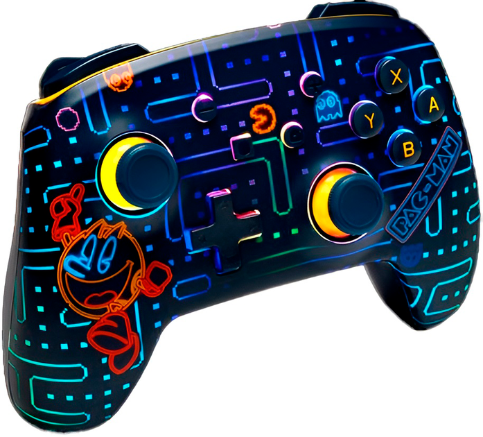 Kontroler PowerA Nintendo Switch Enhanced Wireless Controller PAC-MAN Neon Arcade (0617885141515) - Zdjęcie 2 Kontroler PowerA Nintendo Switch Enhanced Wireless Controller PAC-MAN Neon Arcade (0617885141515) - obraz 2