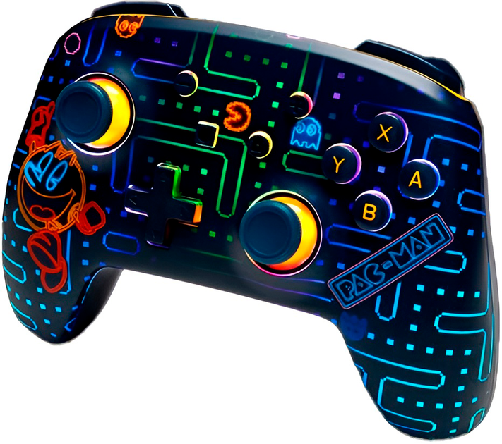 Kontroler PowerA Nintendo Switch Enhanced Wireless Controller PAC-MAN Neon Arcade (0617885141515) - Zdjęcie 3 Kontroler PowerA Nintendo Switch Enhanced Wireless Controller PAC-MAN Neon Arcade (0617885141515) - obraz 3