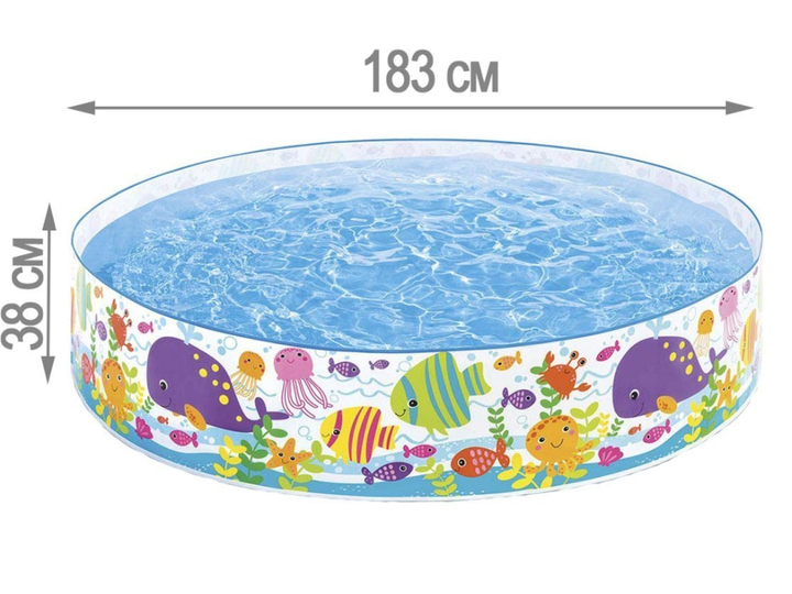 Бассейн детский каркасный Intex круглый, 183×38см, 958л - Фото 3 Бассейн детский каркасный Intex круглый, 183×38см, 958л - изображение 3