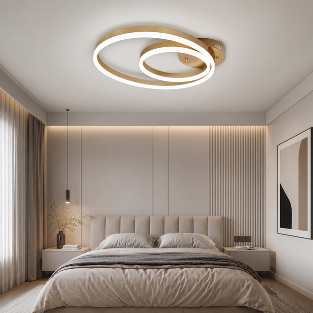 Люстра LED золото 2 кільця - зображення 2