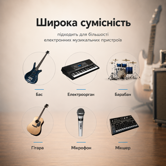 Гітарний кабель для електрогітари гітарний провід джек шнур інструментальний 1.8 м L-подібний 6.3 мм на 6.3 мм New Bee JT18 Black - зображення 6