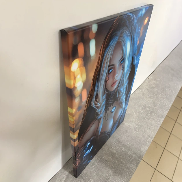 Інтер'єрна картина Кіберпанк-тян, AI-girl, 60×43 см (id6932) - зображення 4