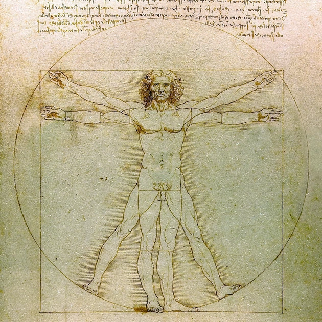 Інтер'єрна картина Вітрувіанська людина, Леонардо да Вінчі, Leonardo da Vinci, Vitruvian Man, 42×30 см (id6952) - зображення 4